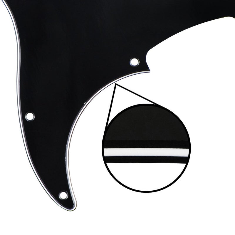 FLEOR 3Ply Black P Bass Pickguard Guitar Scratch Plate Pick Guard for 4 String American/Mexican Standard P Bass Style - Image 5